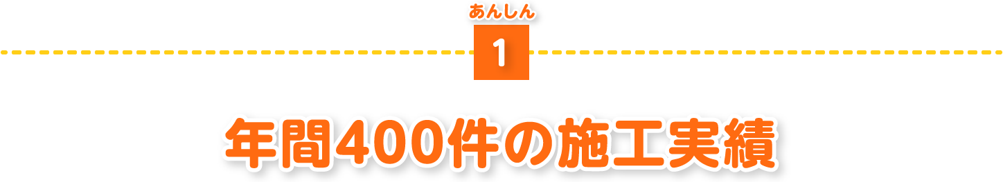 年間400件の施工実績
