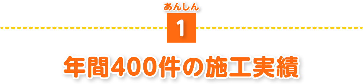年間400件の施工実績