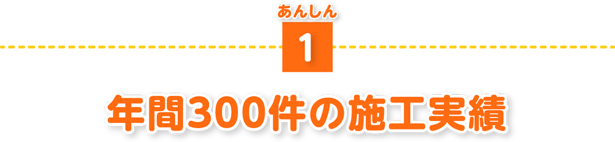 年間400件の施工実績